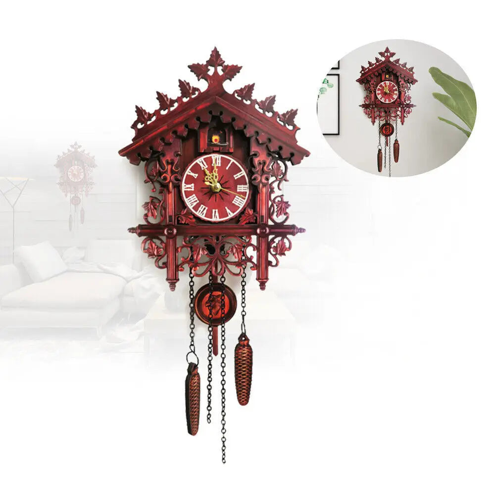 Horloge Cuckoo Vintage Bois | Chalet Allemand Pendule | Silencieuse