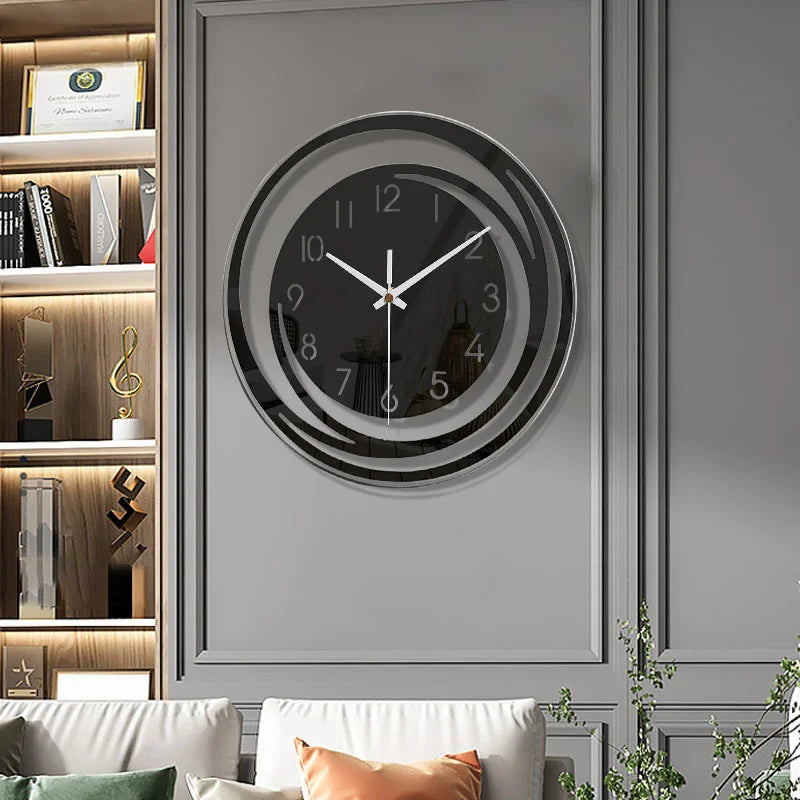 Horloge Design Cercles Concentriques | Effet 3D Hypnotique | Silencieuse