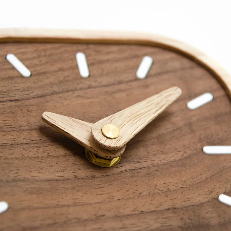 Petite Horloge Noyer Nordique | Minimaliste Artisanal | Silencieuse