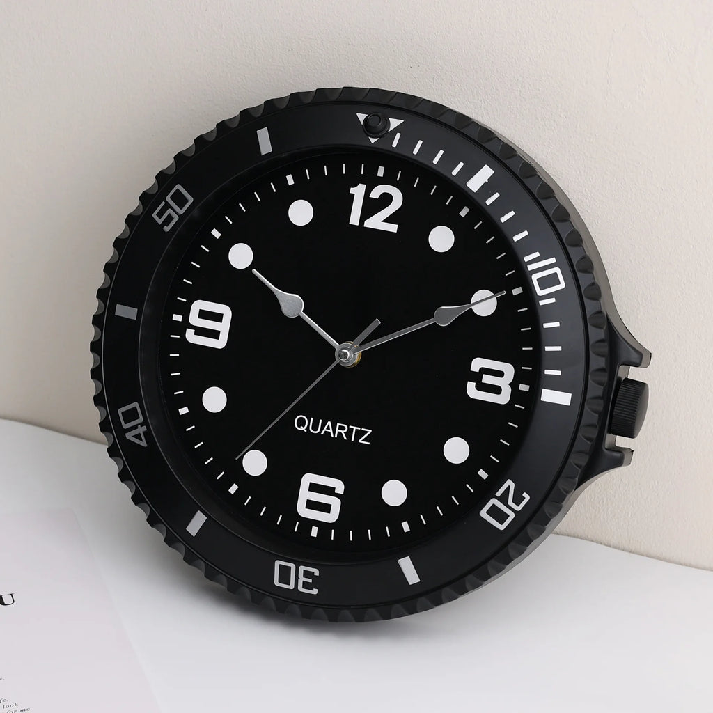 Horloge Murale Vintage Silencieuse | Design Plongée Rétro | Quartz 28cm