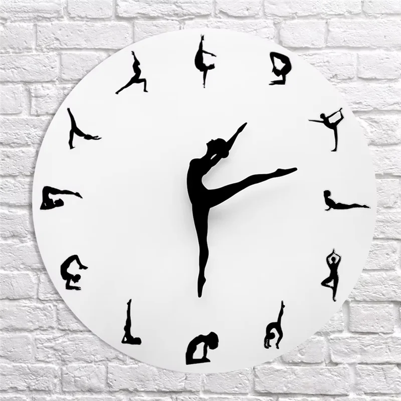 Horloge Murale Yoga Silencieuse | Design Danseuse Zen | Décoration Artistique 30cm