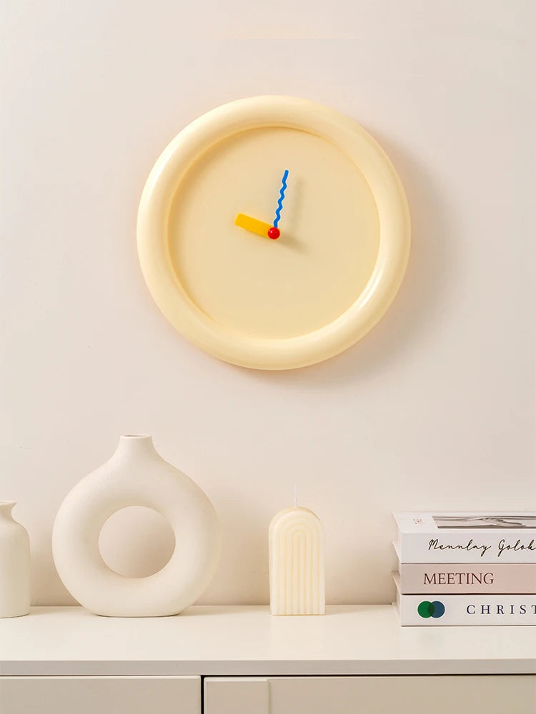 Horloge Murale Design Memphis Colorée | Style Rétro Artistique | 30cm Silencieuse
