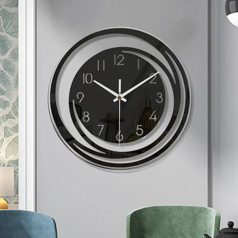 Horloge Design Cercles Concentriques | Effet 3D Hypnotique | Silencieuse