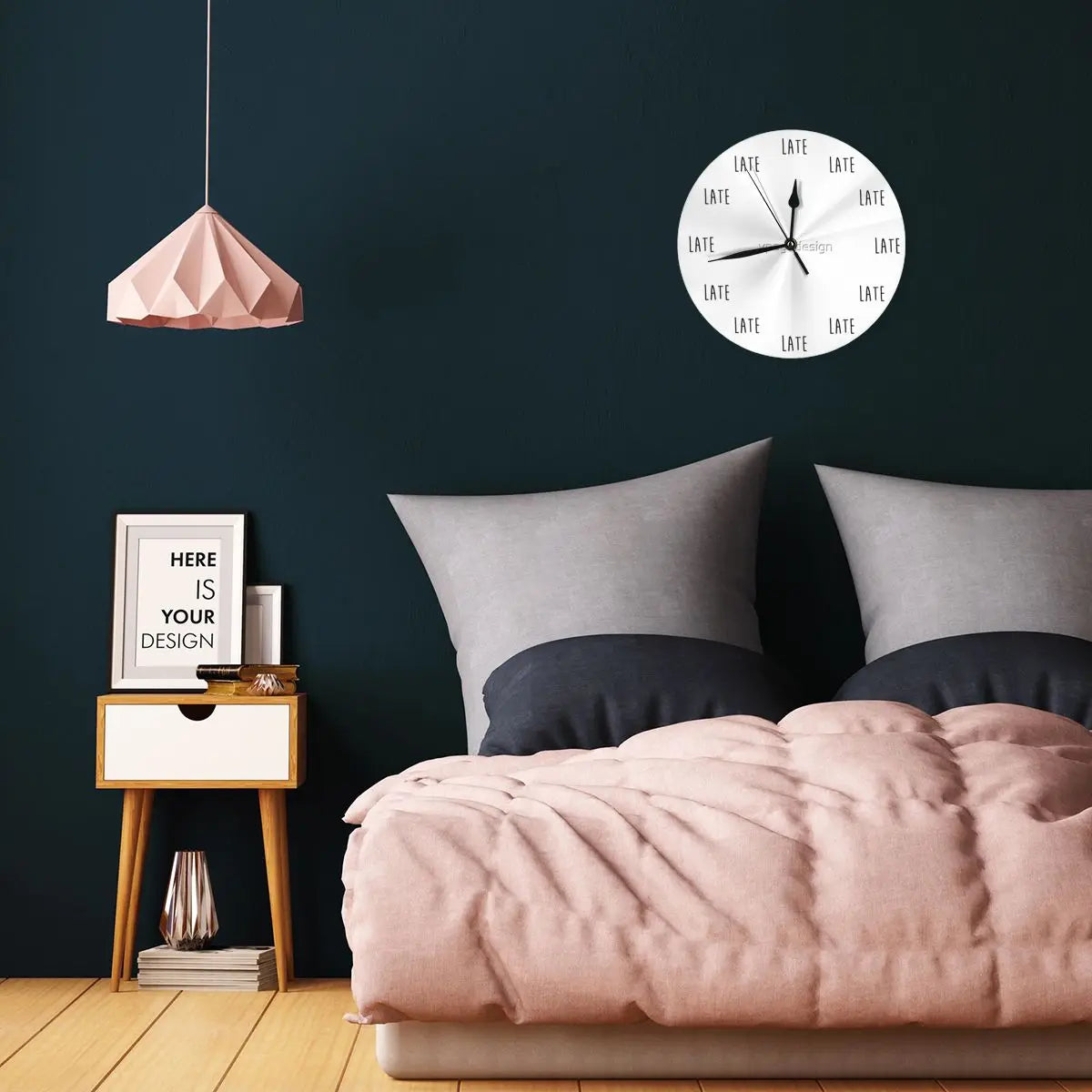 Horloge Murale Always Late | Décoration Humoristique | Design Minimaliste Original