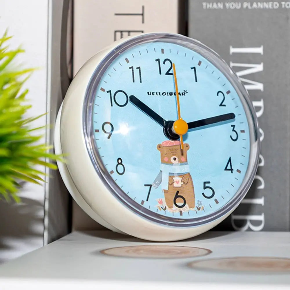 Mini Horloge Ventouse Étanche | Douche Anti-Buée | Kawaii