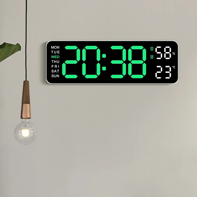 Horloge LED 9 Pouces Multifonction | Température Humidité | USB Double Alarme