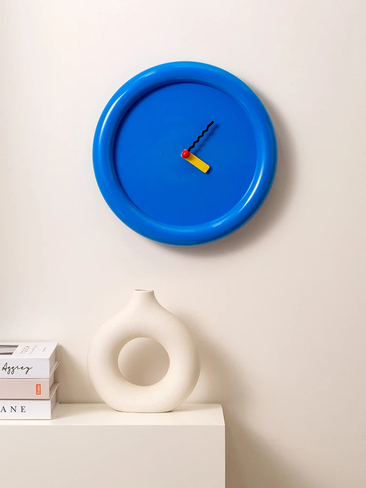 Horloge Murale Design Memphis Colorée | Style Rétro Artistique | 30cm Silencieuse