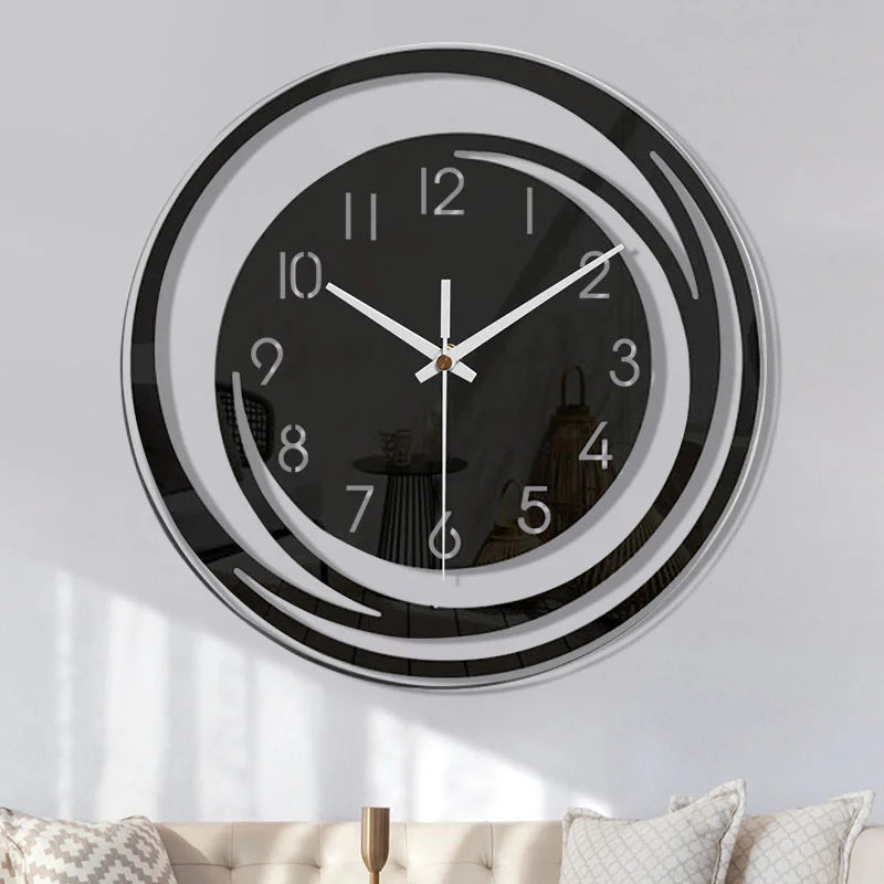Horloge Design Cercles Concentriques | Effet 3D Hypnotique | Silencieuse