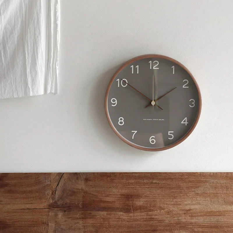 Horloge Bois Verre Nordique | Luxe Discret Minimaliste | Silencieuse