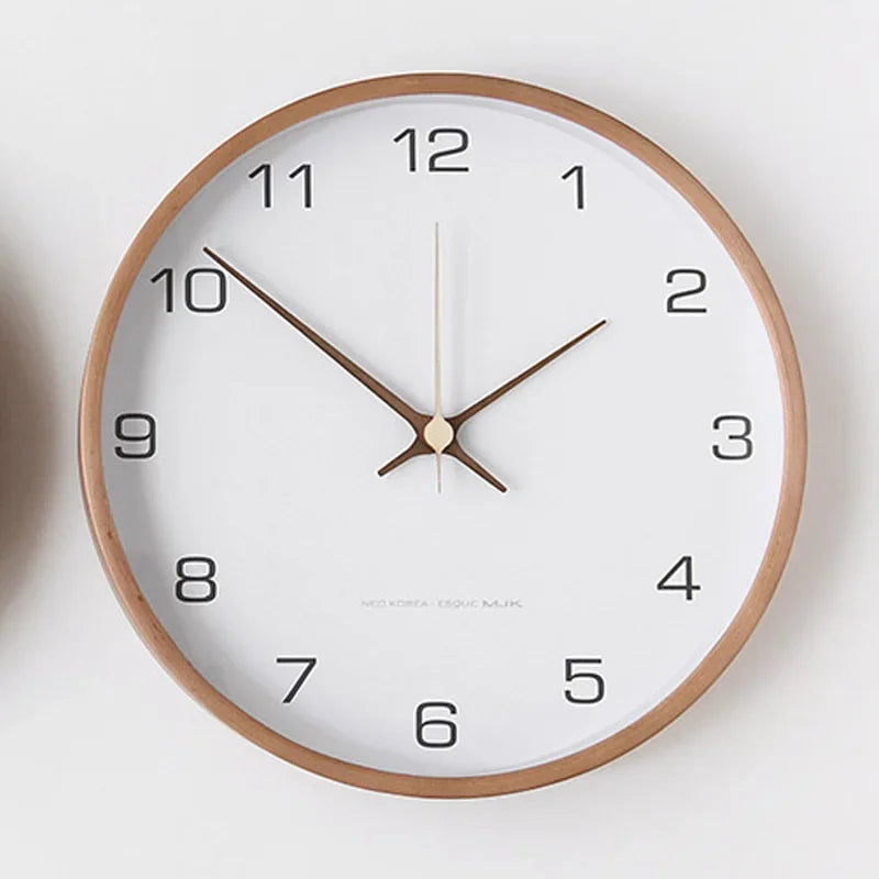 Horloge Bois Verre Nordique | Luxe Discret Minimaliste | Silencieuse