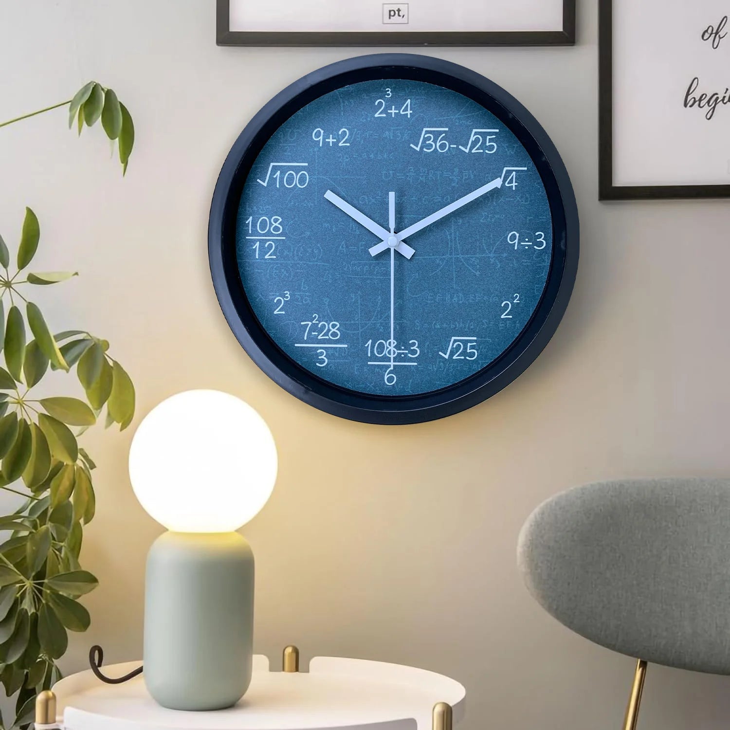 Horloge Murale Mathématique Éducative | Formules Ludiques | Silencieuse 20cm