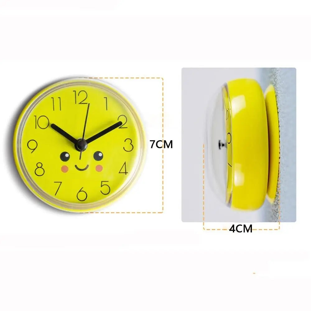 Mini Horloge Ventouse Étanche | Douche Anti-Buée | Kawaii