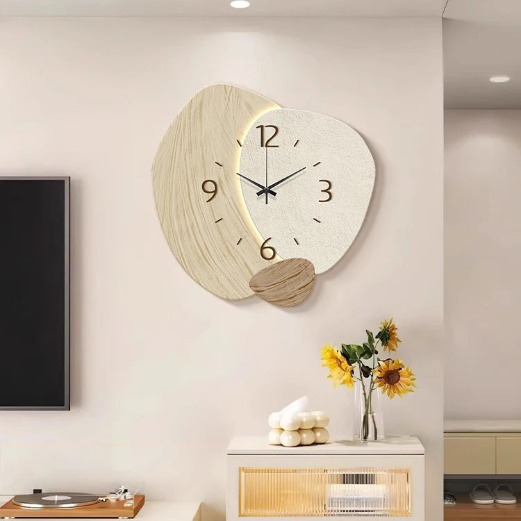 Horloge Lune Bois | Design Moon Phase 3D Cratère | Silencieuse