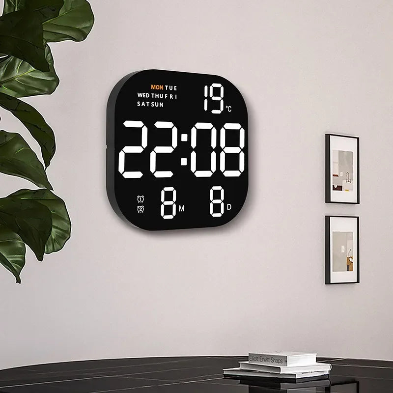 Horloge LED Digitale Multifonction | Température Date Heure | Moderne 22cm