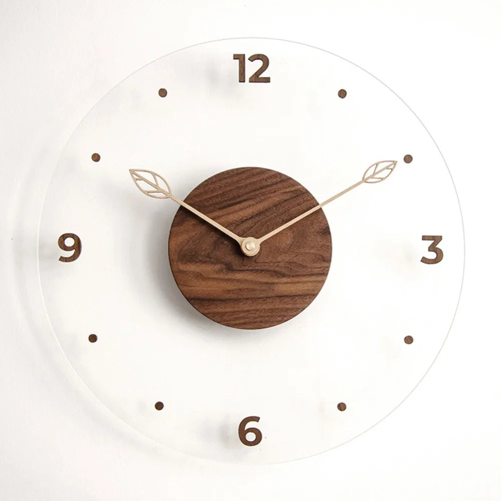 Horloge Murale Design Bois & Acrylique Silencieuse