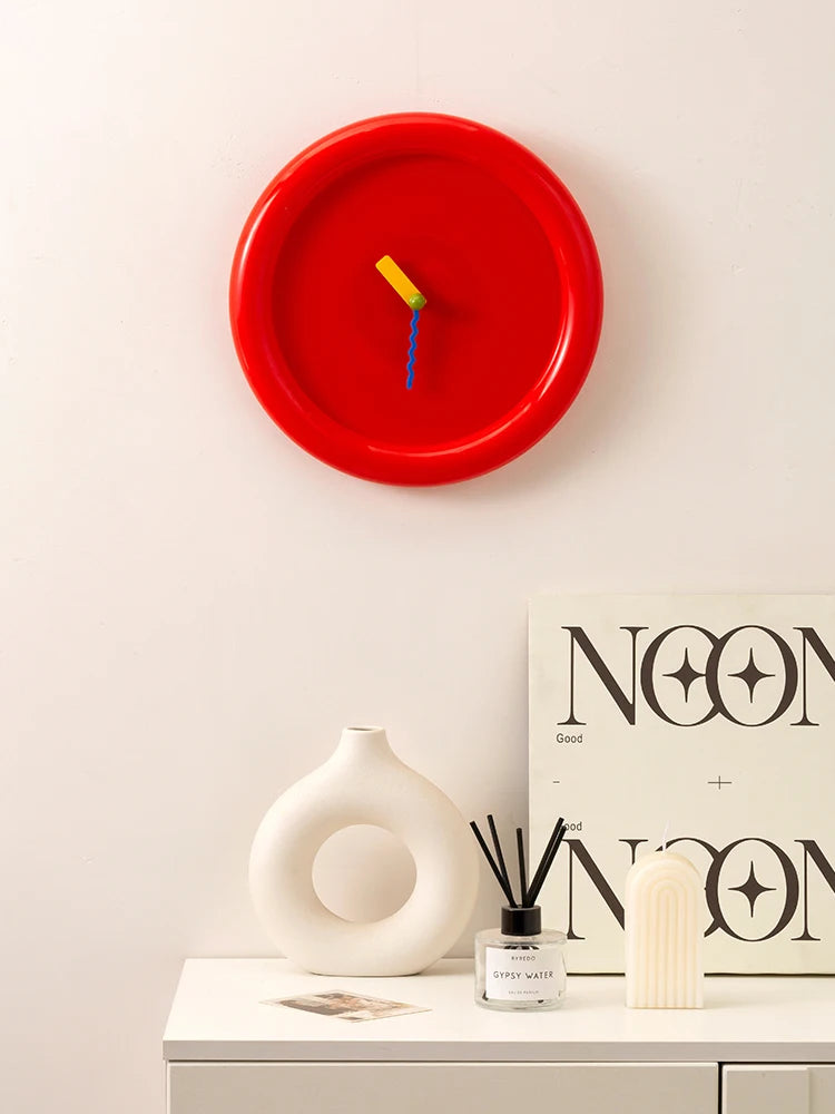 Horloge Murale Design Memphis Colorée | Style Rétro Artistique | 30cm Silencieuse