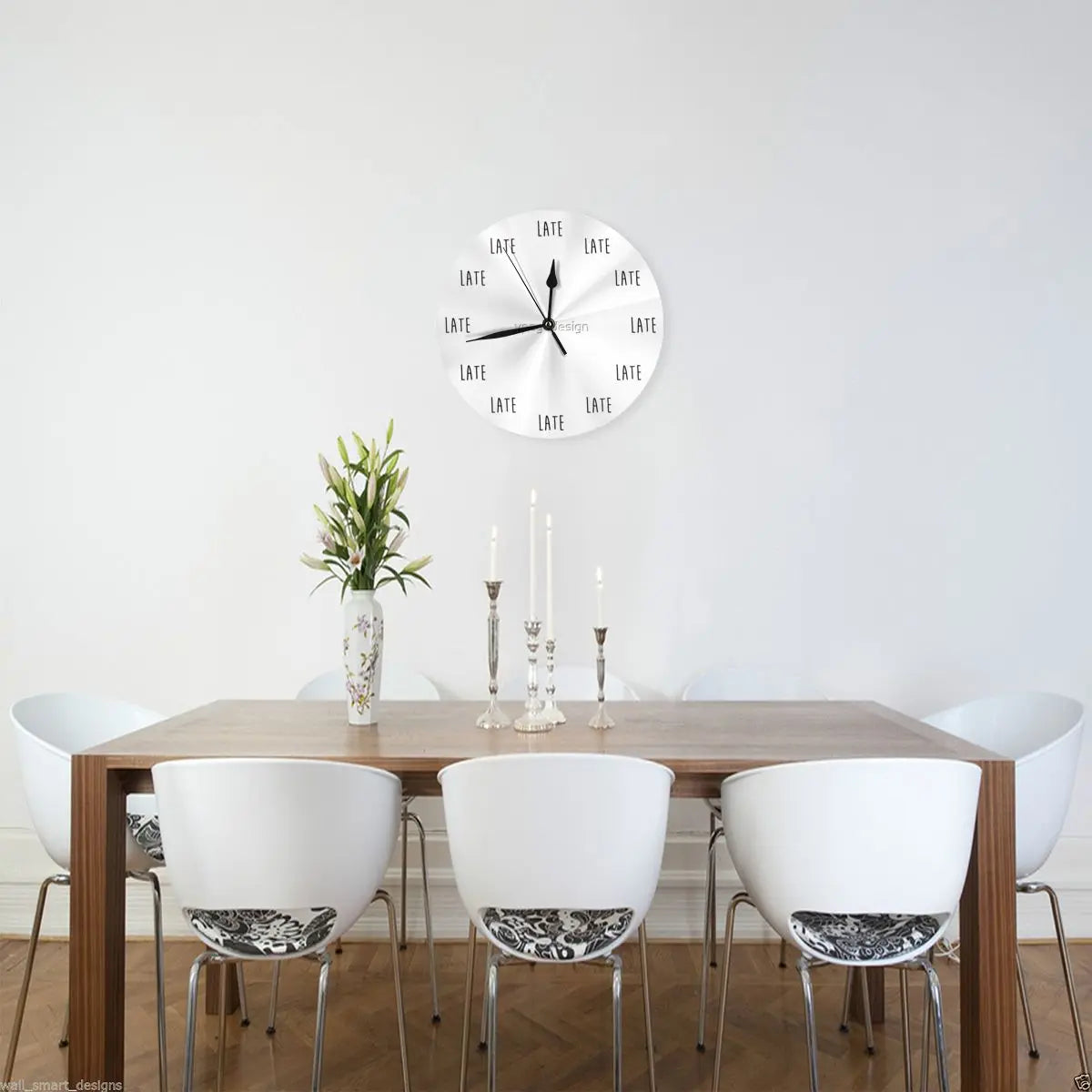 Horloge Murale Always Late | Décoration Humoristique | Design Minimaliste Original