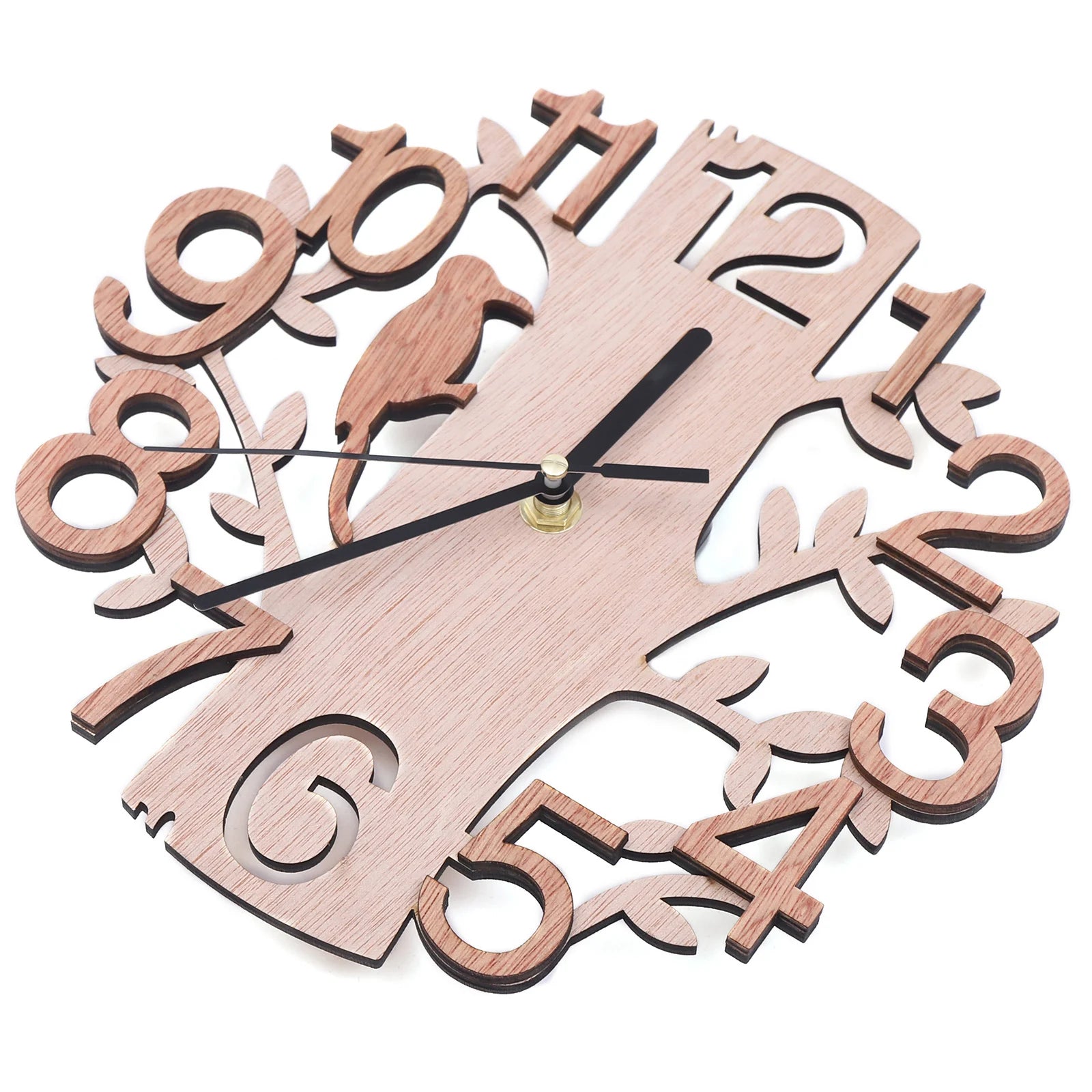 Horloge Murale Bois Arbre Vintage | Design Naturel 3D | Silencieuse 23cm