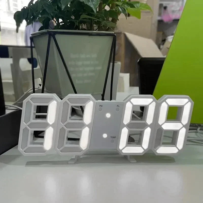 Horloge Numérique LED 3D | Affichage Moderne Épuré | Multifonction 23cm