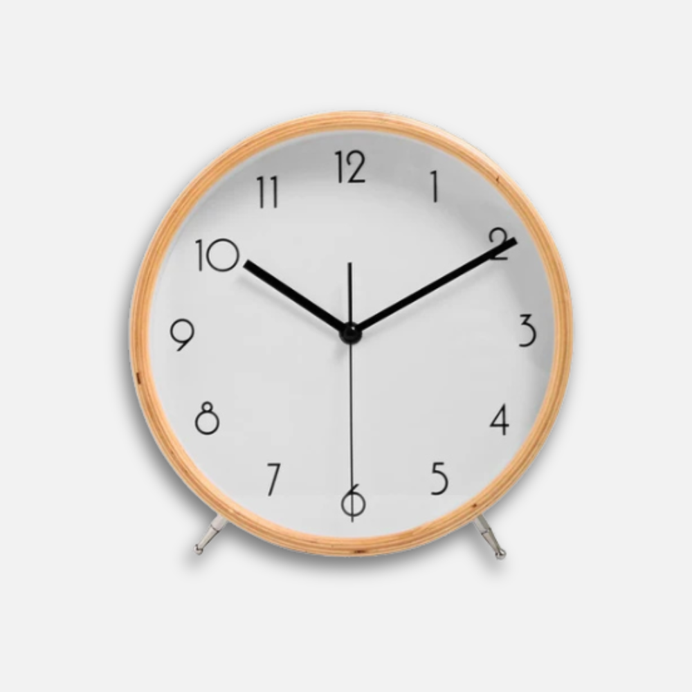 Horloge Bureau Réveil Bois | Style Européen Pastoral | Silencieuse