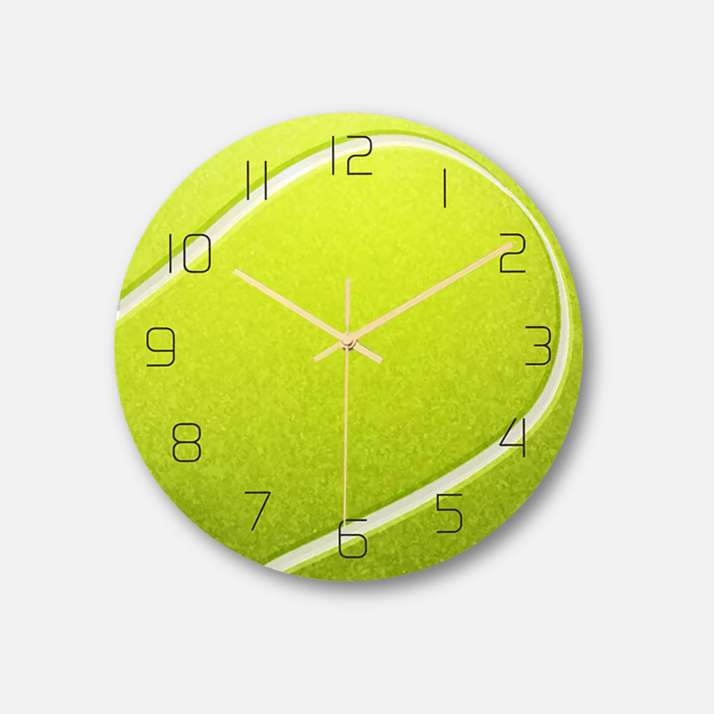 Horloge Murale Tennis Silencieuse | Balle Verte Sportive | Décoration Original 30cm