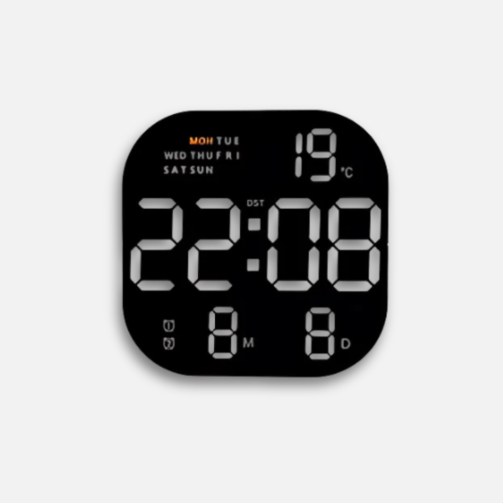 Horloge LED Digitale Multifonction | Température Date Heure | Moderne 22cm