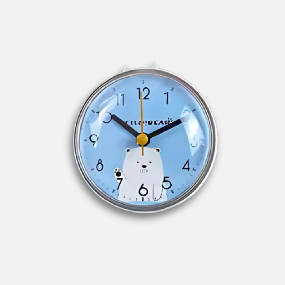 Mini Horloge Ventouse Étanche | Douche Anti-Buée | Kawaii