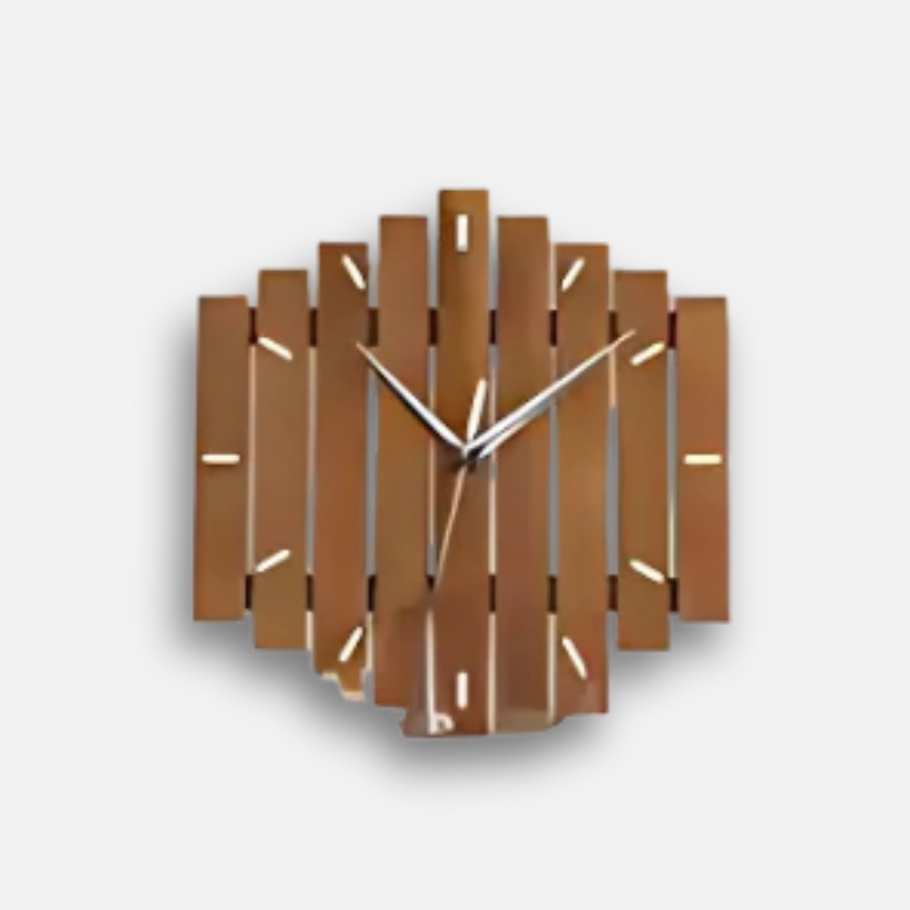 Horloge Bois Massif | Design Lamelles Unique | Silent Sweep