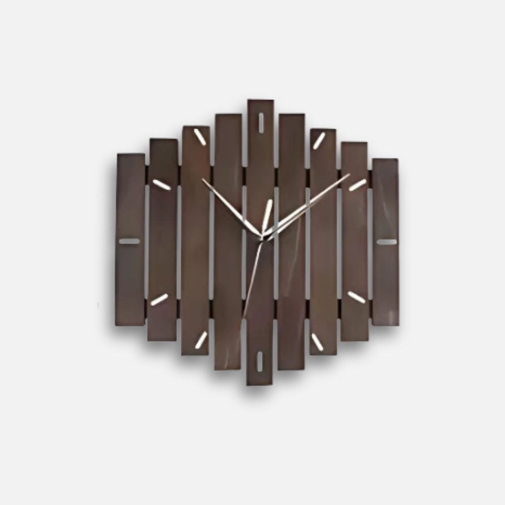 Horloge Bois Massif | Design Lamelles Unique | Silent Sweep