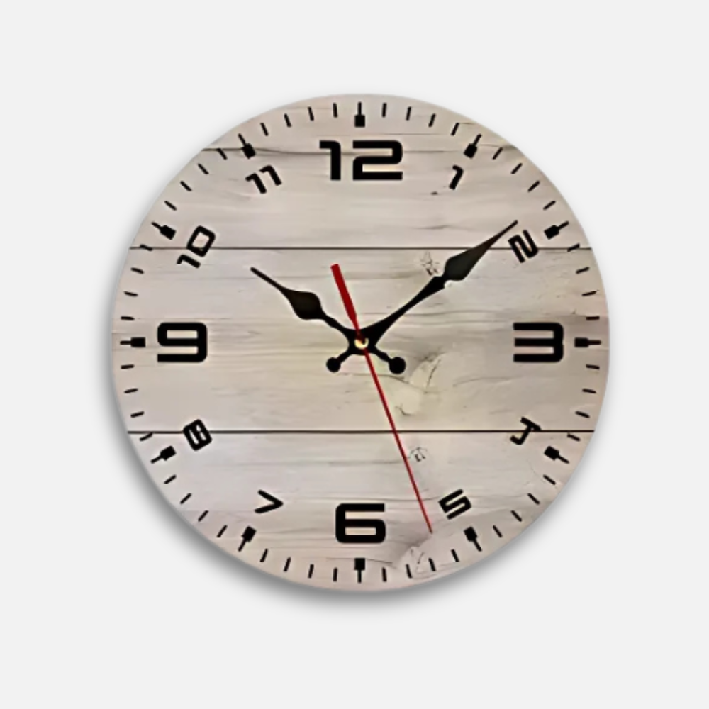 Horloge Bois Vintage | Grain Naturel Authentique | Silencieuse