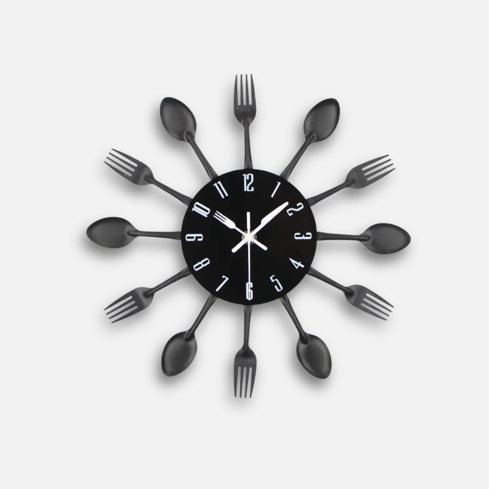 Horloge Design Couverts Cuisine | Décoration Originale | Acier Inoxydable 32cm