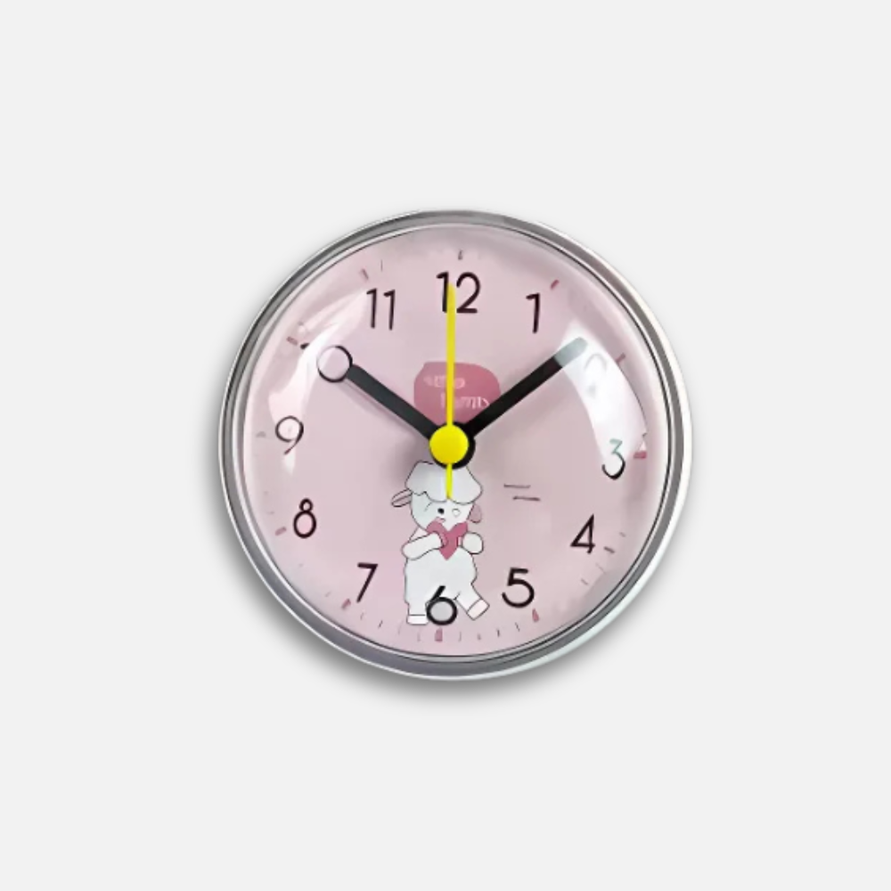 Mini Horloge Ventouse Étanche | Douche Anti-Buée | Kawaii