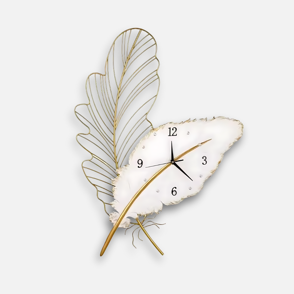 Horloge Murale Feuille Design | Artistique Salon Raffiné | Élégante 78cm