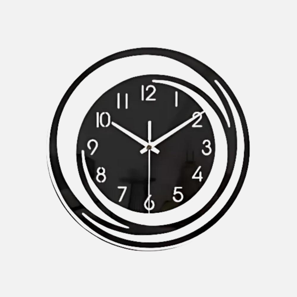 Horloge Design Cercles Concentriques | Effet 3D Hypnotique | Silencieuse