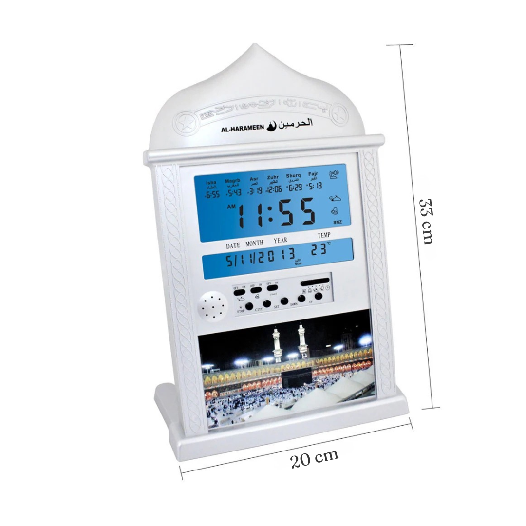Horloge Murale Azan Islamique LCD | Rappel Prières Automatique | Calendrier Perpétuel
