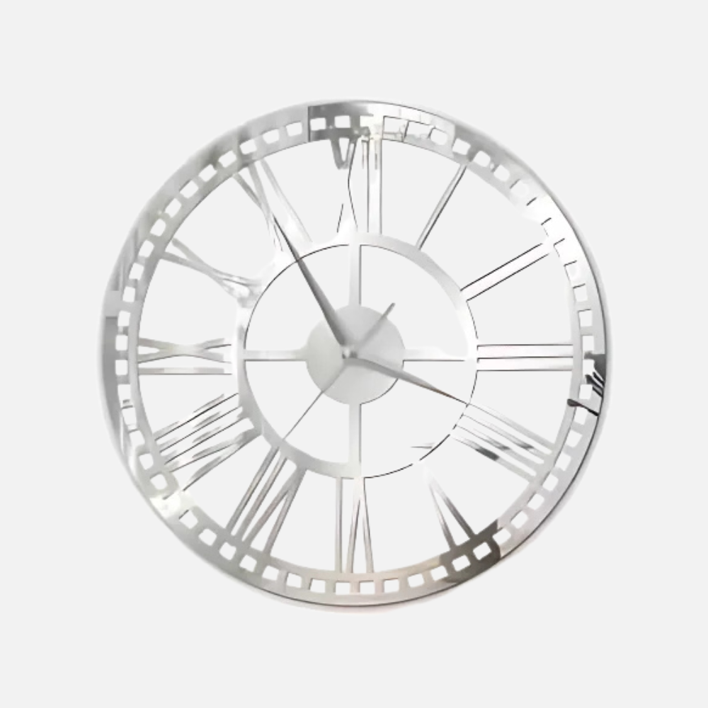 Horloge Chiffres Romains Miroir | Effet Luxueux | Silencieuse