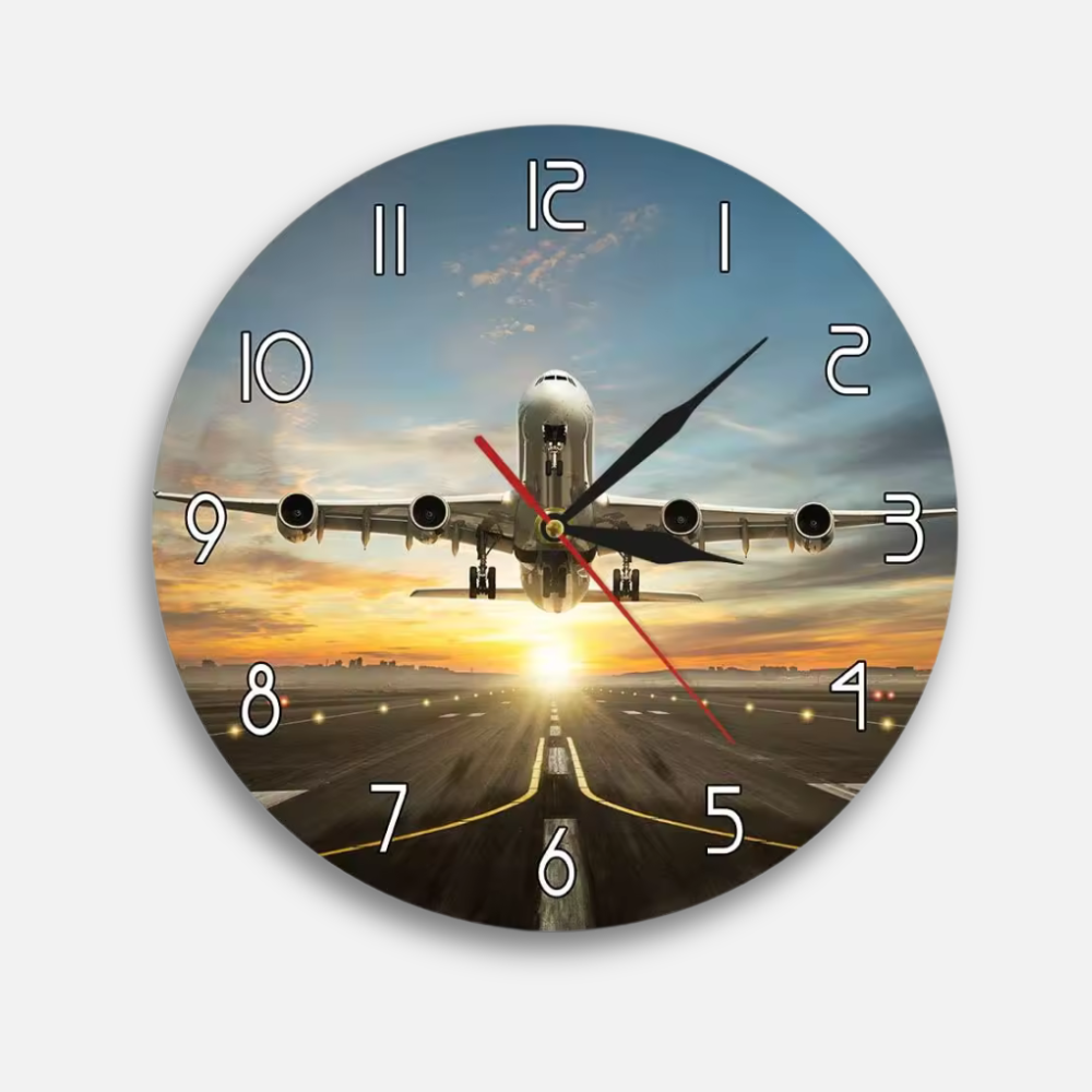 Horloge Avion Photo Réaliste | Évasion Aéronautique | Silencieuse