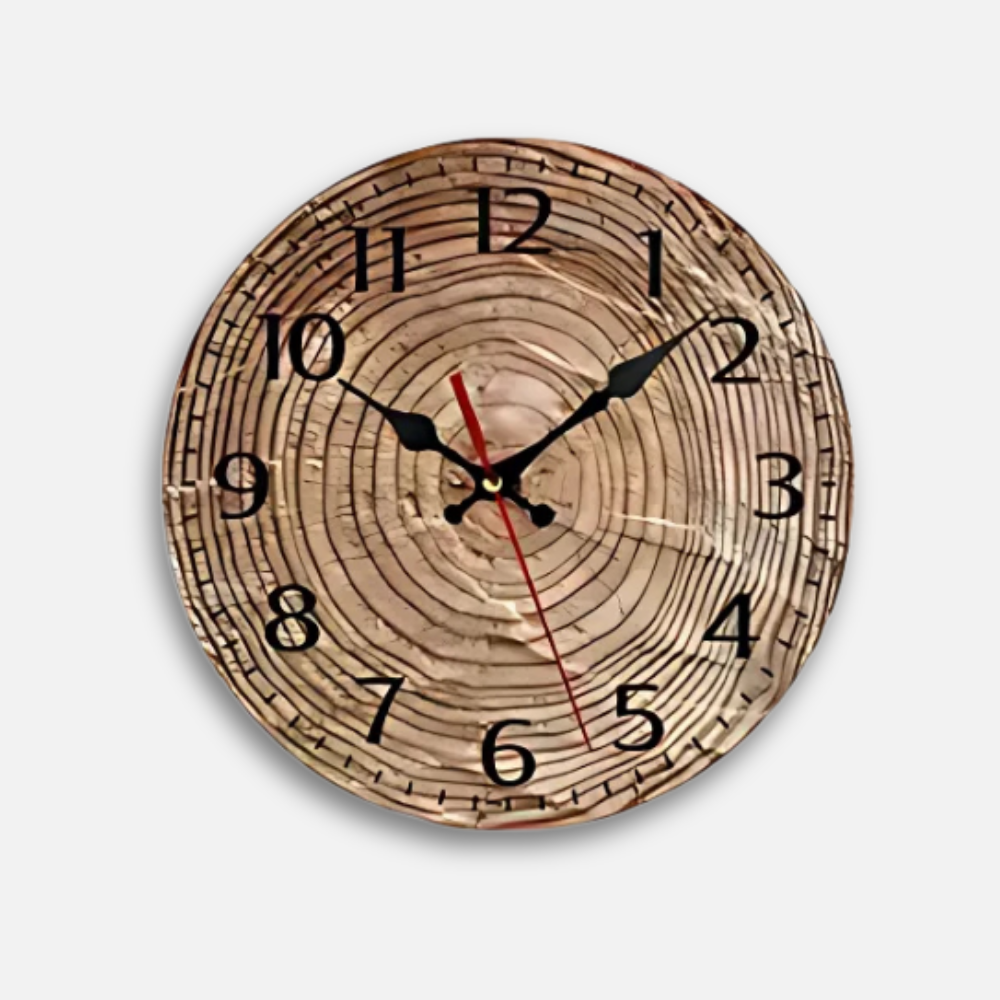 Horloge Bois Vintage | Grain Naturel Authentique | Silencieuse