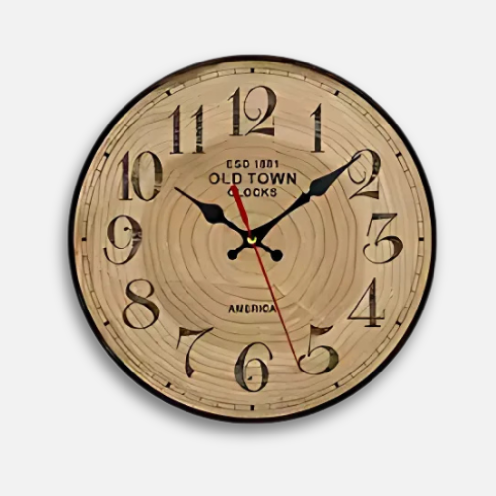 Horloge Bois Vintage | Grain Naturel Authentique | Silencieuse