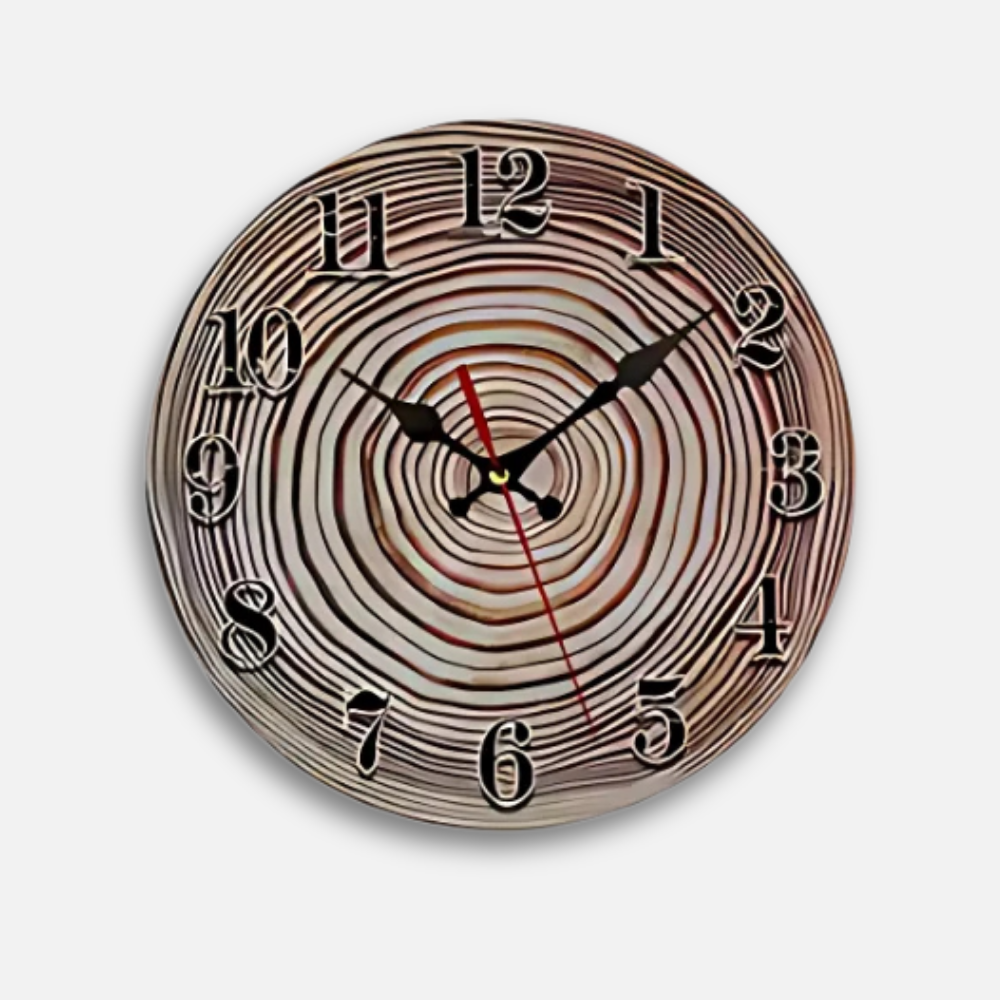 Horloge Bois Vintage | Grain Naturel Authentique | Silencieuse