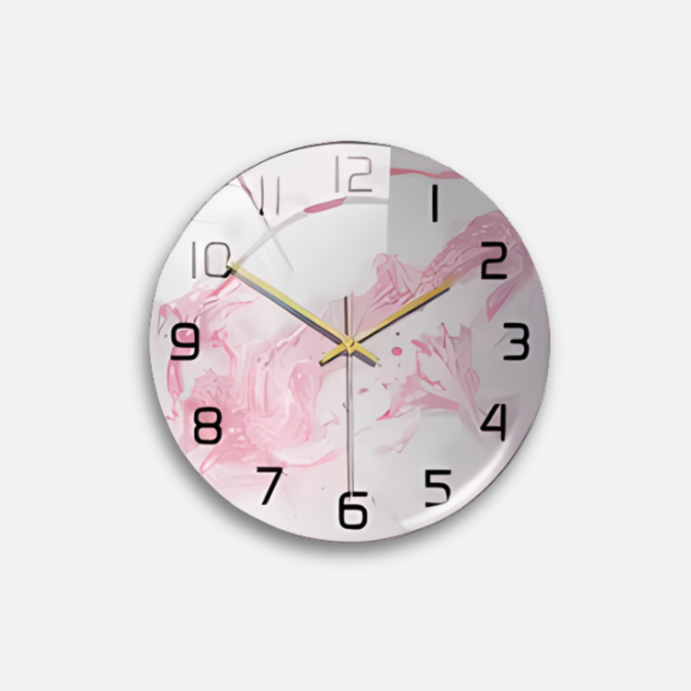 Horloge Marbre 3D Réaliste | Galerie Art Contemporain | Silencieuse