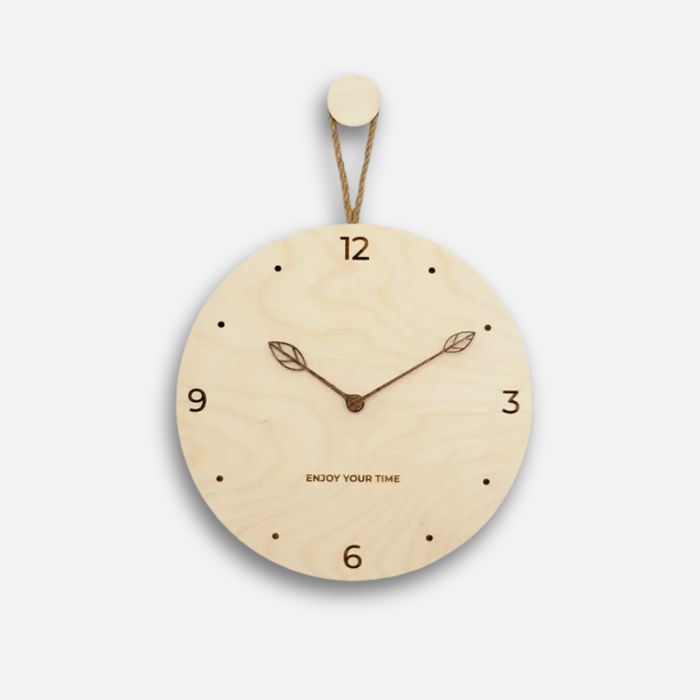 Horloge Bois Suspension Zen | Style Japonais Authentique | Silencieuse