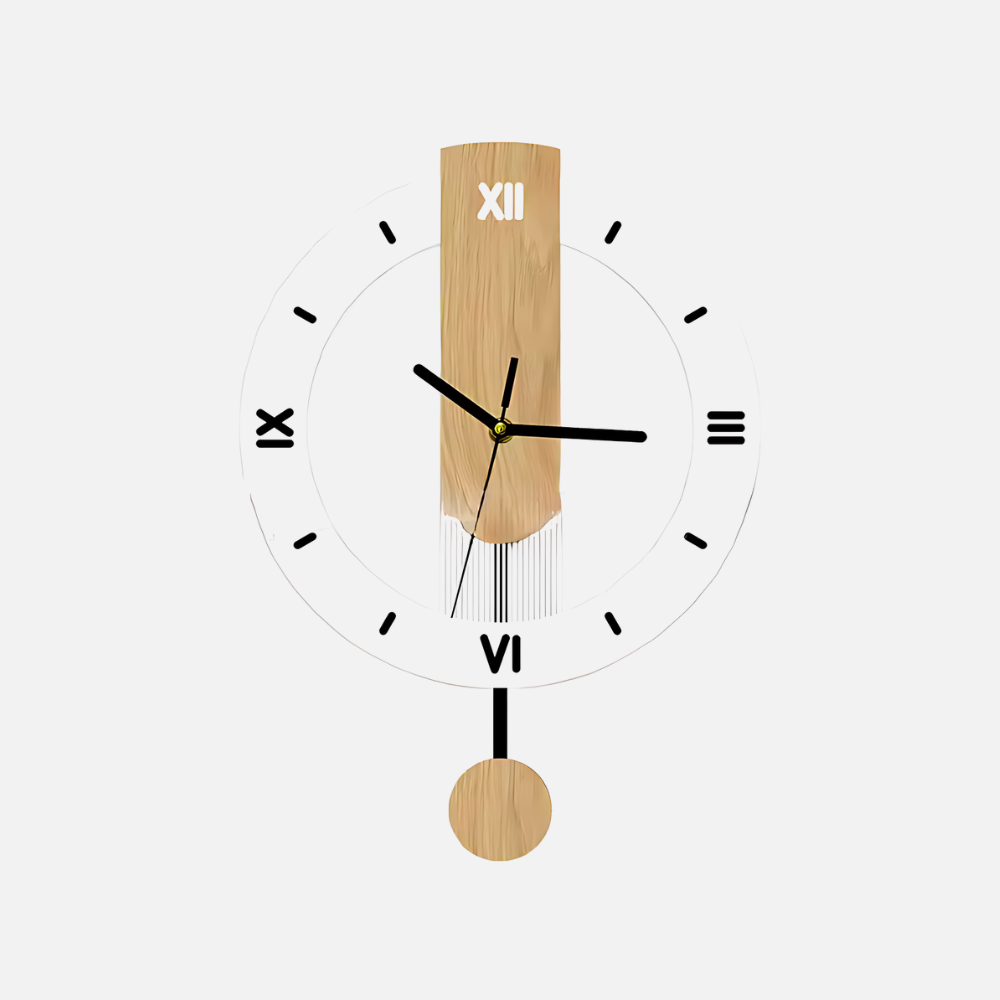 Horloge Balancier Scandinave | Bois Acrylique Pendule | Silencieuse