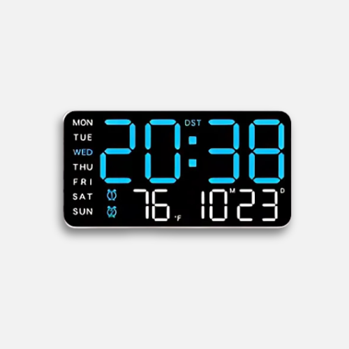 Horloge LED Digitale Multifonction | Contrôle Vocal Réveil | Température 24cm