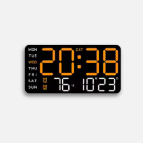 Horloge LED Digitale Multifonction | Contrôle Vocal Réveil | Température 24cm