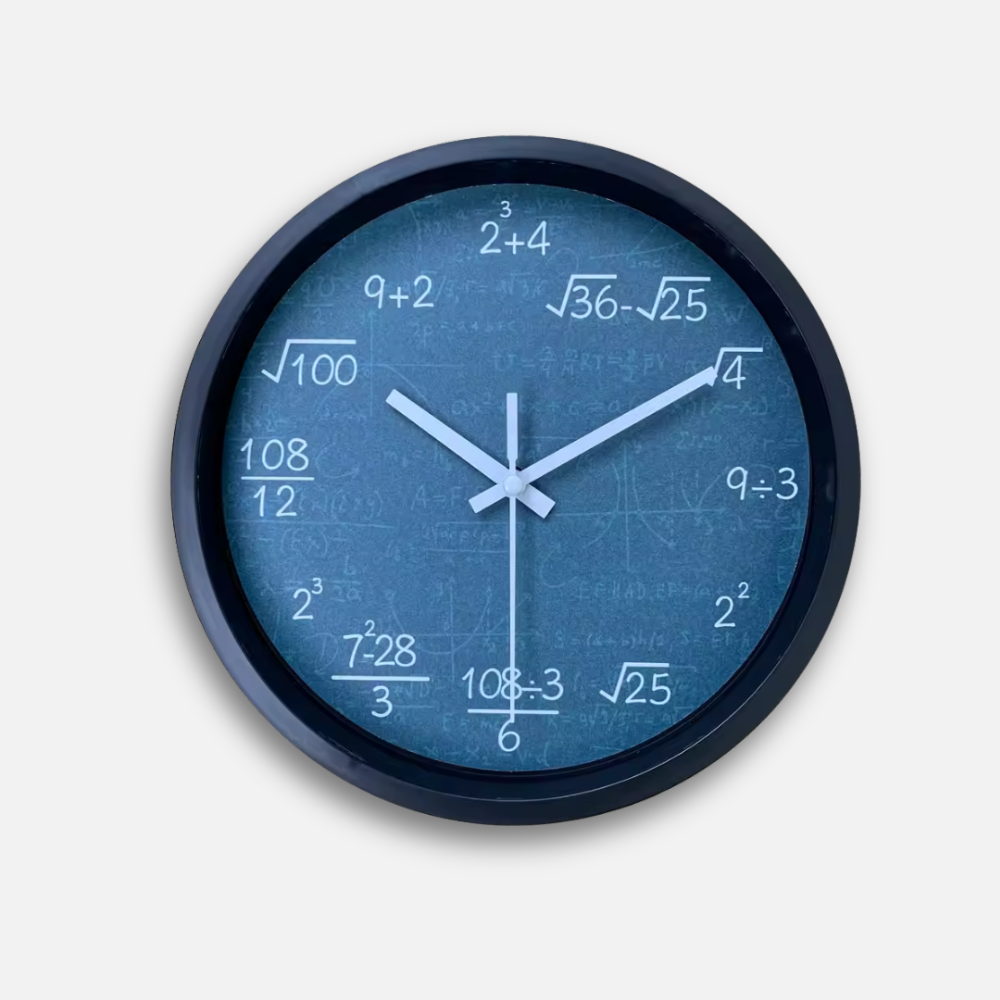 Horloge Murale Mathématique Éducative | Formules Ludiques | Silencieuse 20cm