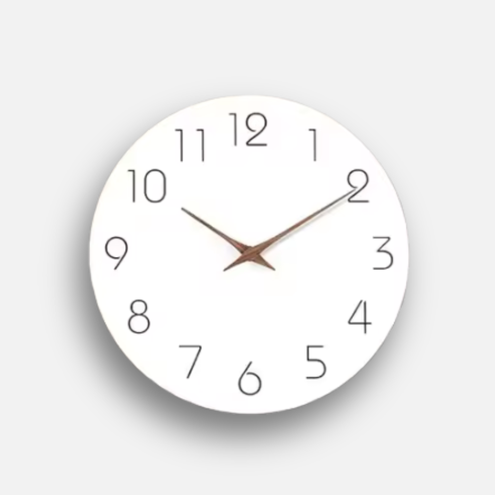 Horloge Murale Minimaliste Blanche | Design Moderne Silencieuse | 25-30cm Épurée