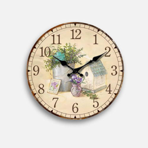Horloge Murale Vintage Campagne | Style Romantique Silencieuse