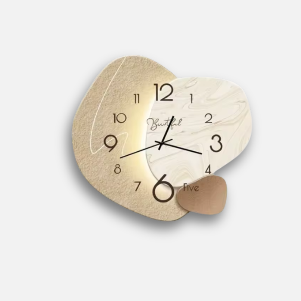 Horloge Nordique LED | Rétroéclairage Halo Lumineux | Silencieuse