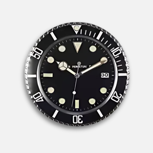 Horloge Murale Design Montre Luxe | Luminescente Silencieuse | Métal 34cm